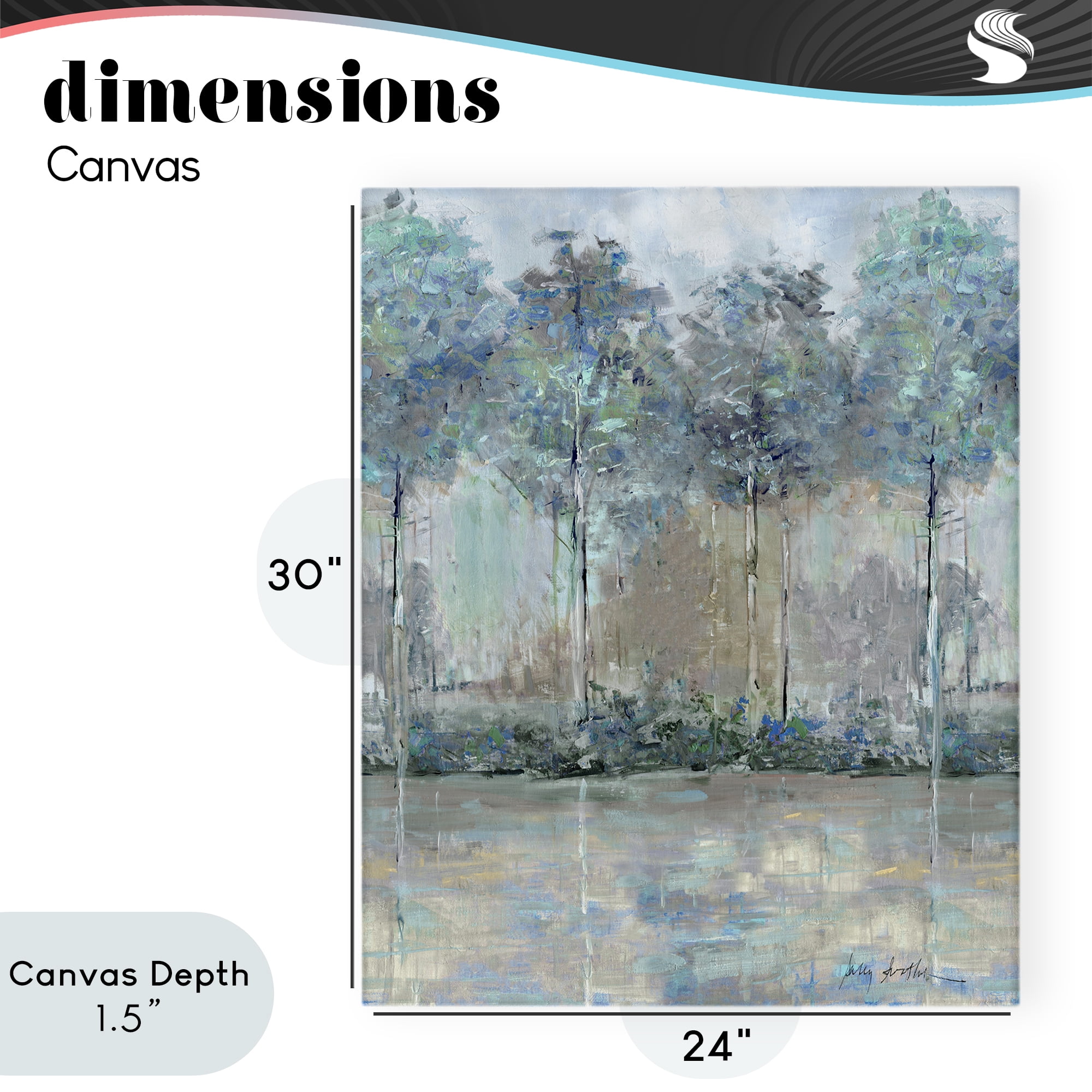 Stupell Industries Subdued Impression of Trees Canvas Wall Art, design by Sally Swatland