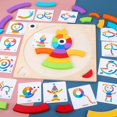 thumbnail image 2 of Juguetes de apilamiento de arcoíris de madera Montessori para bebé, rompecabezas de cartas para niños, juegos a juego, clasificación de colores, rompecabezas, juguetes para niños pequeños, regalo, 2 of 4