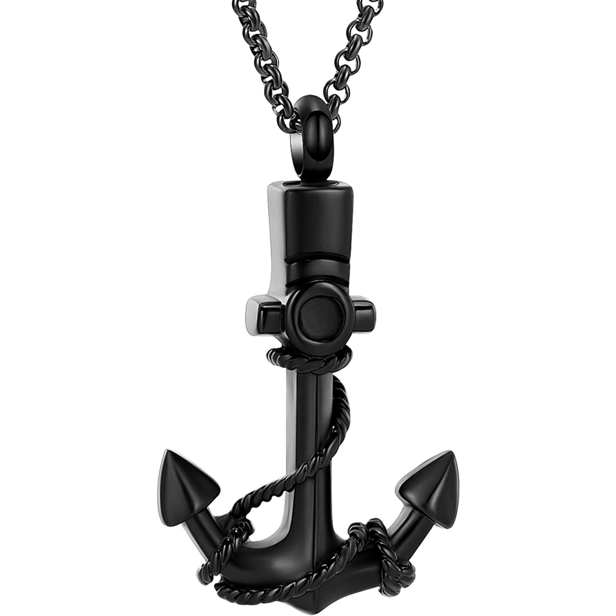 Boat Anchor Urn Necklace Cremation Urn Jewelry for Human Ashes Memorial Keepsake Ashes Pendant Jewelry nchor Urn Necklaces for Ashes / Human / Pet Good Luck Necklace