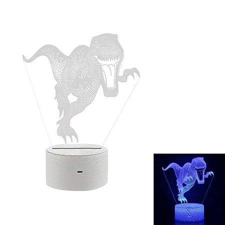 

Dinosaur Night Light for Kids 3D Optical Illusion Light 16 Colour Changing Night Lamp with Touch Switch Remote Control Bedside Lamp Birthday Gifts
