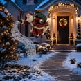 thumbnail image 6 of Christmas Flying Santa Garden Stake, Outdoor Holiday Lawn Decor, Metal Snowflake Swirl Yard Decoration For Winter Holiday And Front Yard, 6 of 7
