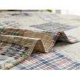thumbnail image 4 of Jessy Home Beige Plaid Quilt Full/Queen Patchwork Bedding Microfiber Bedspread Coverlet, 4 of 9