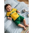 thumbnail image 6 of BemeyourBBs Toddler Baby Boy Game Day Football Outfit Infant Baby Boys Summer Clothes 6 12 18 24 Months 2 3 4 Years Short Sleeve Soccer Letters Print T Shirt Tops with Shorts 2Pcs Set, 6 of 9