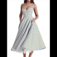 thumbnail image 2 of Vestidos de Invitada de Boda para Mujer, con Tirantes Finos, Corsé, para Fiesta de , con Encaje Floral, Vestidos Largos de Fiesta Fondo Azul XL, 2 of 8