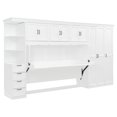 thumbnail image 5 of Twin Size Murphy Bed with Wardrobe Cabinet Desk for Small Spaces Space Saving Wall Bed with Storage White Modern Design, 5 of 9