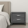 thumbnail image 6 of Erica Bedside Nightstand- 2 Drawers Chrome Bar Handles, 6 of 6