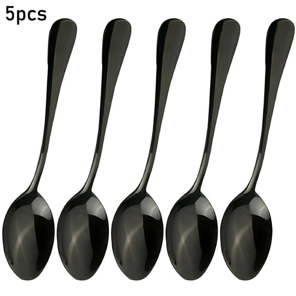 ACDANC 5pcs Teaspoons Stainless Steel Spoons Coffee Tea Spoon Teaspoon Black