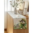 thumbnail image 5 of Table Runner 48 Inches Long for Kitchen Dining, Spring Floral Dresser Scarf Farmhouse, Dining Table Decorations for Wedding/Parties, Birds Cabin Daisy Watercolor Botanical 13 x 48 In, 5 of 8