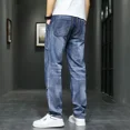 thumbnail image 5 of Pantalones vaqueros masculinos Pantalones rectos con bolsillos Vaqueros azules para hombre Retro Baggy Buggy Ropa de otoño Lavado Original Invierno Xs, 5 of 5