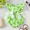 thumbnail image 2 of TOWED22 Baby Girl 1st Birthday Clothes One Year Old Tulle Romper Sleeveless Bodysuit Cake Smash Outfits Light Green,6-12 M, 2 of 4