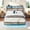 Rustic Grey, variant on LUXOAK Full Size Floating Bed Frame with Metal Platform, Charging Station and Storage, Rustic Grey