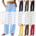 thumbnail image 3 of QGJZVUNL Womens Wide Leg Pants Sweatpants Baggy High-Waisted Drawstring Joggers with Pockets Size L, 3 of 6