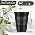 thumbnail image 2 of JJEAN-100 Pack Black Plastic Cups 16 OZ Black Disposable Cups for Party Drinking Cup Disposable Cup for Wedding Parties Picnic, 2 of 4