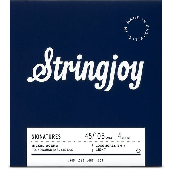 Stringjoy Signatures 4 String Long Scale Nickel Wound Bass Guitar Strings 45 - 105