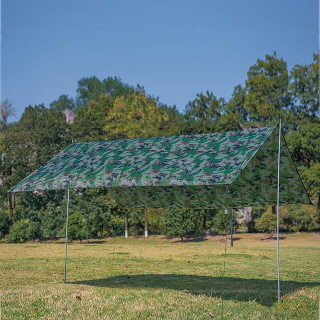 Waterproof Tent Tarp Travel Useful Canopy Sunshade Travel Useful Waterproof Mat Moisture Resistant Multi-functional Shade Sail for Beach Backyard 100*145CM