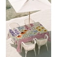 thumbnail image 2 of 54x80 Inch Outdoor Tablecloth with Umbrella Hole Zipper Rectangle Meadow Wildflowers Rectangular Tablecloths Outside Waterproof Rustic Floral Botanical Blossom Patio Table Cloth Cover for Picnic, 2 of 8