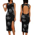 thumbnail image 4 of Vestido ajustado de punto con estampado Txlixc para mujer Y2K verde ahuecado Midi vestidos sin mangas 2021 vestido de playa de verano Txlixc  Estilo de ocio, 4 of 4