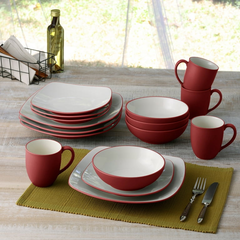 Noritake Colorwave Raspberry 16-Piece Square Dinnerware Set