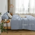 thumbnail image 2 of ZXNYH Reversible Blue Gray Bed Comforter Queen Sets, Jersey Knit Milk Cup Ultra-Soft Light Weight Breathable Cozy Fluffy Bedding Down Alternative Quilt Blanket & Corner Tab 2 Pillowsham, Full/Queen, 2 of 4