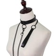 thumbnail image 5 of Leather Collar Necklace Circle Women Leather Choker Metal Ring Choker, 5 of 5