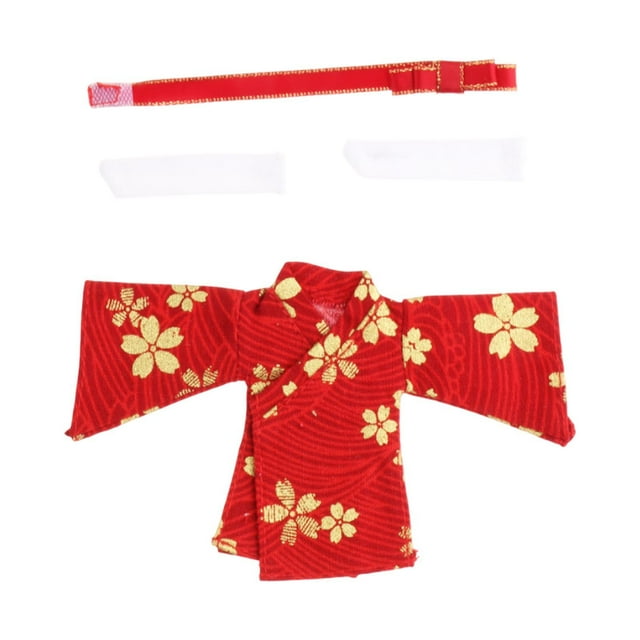 1/12 muñeca femenina ropa kimono mini moda de moda hecha a mano resistente para Rojo