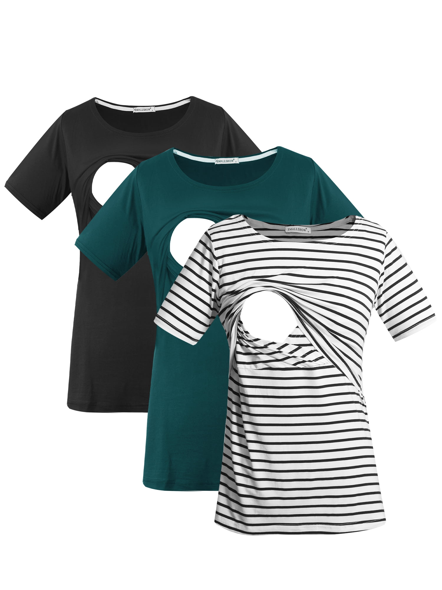 Smallshow Womens Maternity Nursing Top Short Sleeve Breastfeeding T-Shirt