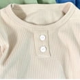 thumbnail image 6 of hotojiny Little Girls Long Sleeve Shirts Comfy Soft Crewneck Plain Kids Tops Boys Fitted Casual Undershirts(Beige,2-3 Years), 6 of 7