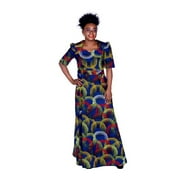 BAZINRICHE African Dresses for Women Cotton Elegant Party Ankara Robe WY092