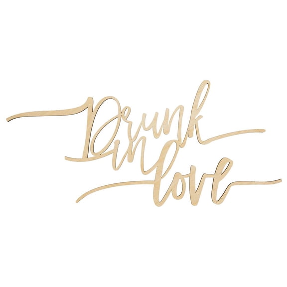 Koyal Wholesale Drunk In Love Bar Sign, Scripted Laser Cut Wood Sign for Wedding Reception, Bridal Shower
