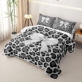thumbnail image 3 of Erosebridal Cartoon Coquette Bowknot Kids Bed Spread Queen,Fashion Women Leopard Cheetah Print Queen Coverlet Set,3 Pieces, 3 of 7
