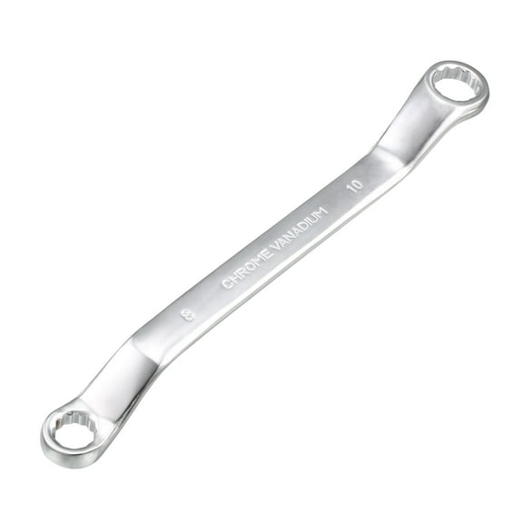 8mm x 10mm Metric 12 Point Offset Double Box End Wrench Chrome Plated, Cr-V