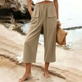 thumbnail image 5 of Luvrsol Capris for Women with Pockets Wide Leg Buttery Soft Stretch Casual Lounge Cropped Trousers S-2XL, 5 of 7