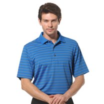 Monterey Club Men's Lisle Feeder Stripe Texture Golf Polo Shirt #1642
