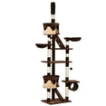 thumbnail image 1 of Topcobe 94" - 102" Huge Cat Tree Tower with Sisal Scratching Posts, Ceiling High Cat Tree & Condo Scratching Post Tower, Indoor Multi-Level Cat Tree Condo Furniture Kitty Activity Center, Brown, 1 of 2