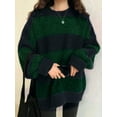 thumbnail image 5 of EMMIOL Women's Oversized Stripe Sweater 2026 Spring Y2K Trendy Crewneck Knit Top,Loose Fit Long Sleeve Pullover, 5 of 7
