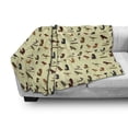 thumbnail image 3 of Egyptian Print Soft Flannel Fleece Throw Blanket, Pattern with Egyptian in Earth Tones Hieroglyph Language, Cozy Plush for Indoor and Outdoor Use, 60" x 80", Multicolor, by Ambesonne, 3 of 6