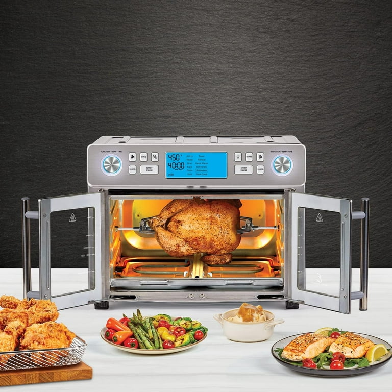  Emeril Lagasse Everyday French Door 360 Air Fryer, 25-QT  Capacity, Dual Temperture Zone cooks 2 different ways, Stainless Steel :  Home & Kitchen