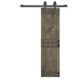 thumbnail image 2 of Mid-Century Style 24in.X 84in. Smoky Gray  Finished Knotty Pine Wood Barn Door with  Hardware Kit, 2 of 7