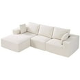 thumbnail image 1 of STAWAY Modular Sectional Sofa - L Shaped Cloud Couch with Chaise, Soft Corduroy, Extra-Wide Armrests, Customizable Design, Beige - Perfect for Living Room, 1 of 9