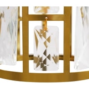 2 Pack Gold Crystal Shade Hanging Kitchen Island Modern Pendant Light, Adjustable Hanging Lamp Fixture for Dining Room, Bar, E26 Socket Dimmable