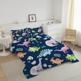 thumbnail image 3 of Watercolor Dinosaur Comforter Set Dark Blue Printed Bedding Set with 1 Comforter and 2 Pillowcases for Boys Girls Kids Bedroom Twin, 3 of 5