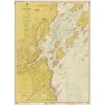 thumbnail image 2 of NOAA Historical Map and Chart Collection 19x24 Gold Ornate Wood Framed with Double Matting Museum Art Print Titled - Nautical Chart - Portland Harbor and Vicinity ca. 1974 - Sepia Tinted, 2 of 4