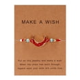 thumbnail image 2 of Neinkie Crescent Moon Braided Strand Imitation Stone Resin Bracelet Adjustable Woven String Rope Cord Card Wrap Bangle Wristband, 2 of 7