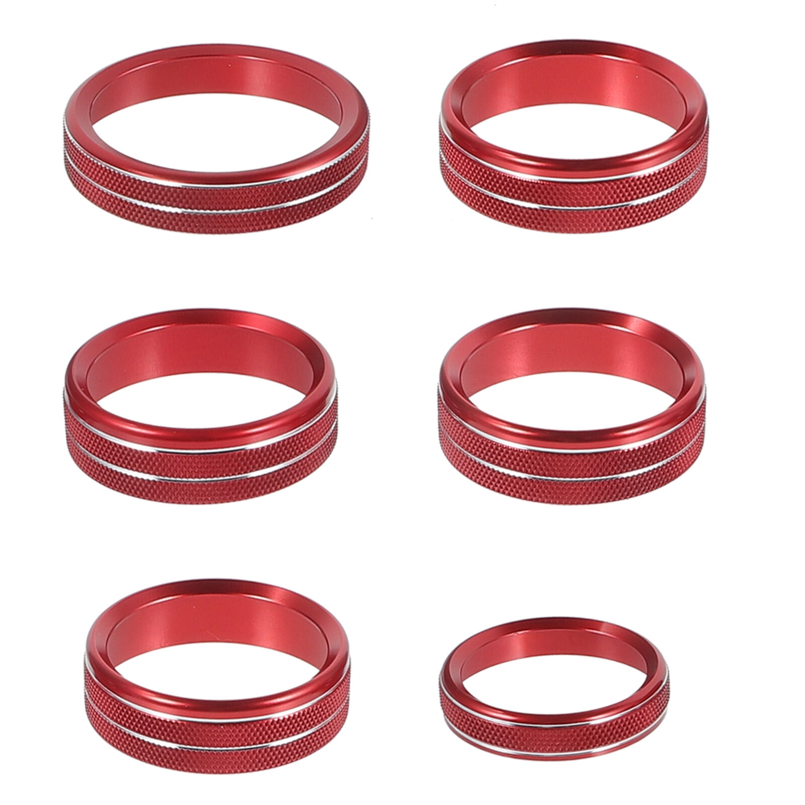 6pcs AC Control Knob Ring HVAC Control Panel Knob Trim Headlight Knob