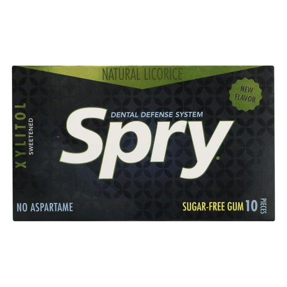 (20 Pack) Spry Chewing Gum Licorice , 10 Count