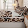 thumbnail image 4 of catabedysis Camo Camping Zipper Twin Comforter Sets with Fitted Sheet and 2 Pillowcases,Wildlife Camper Pattern Zipper Bedding Set For Boys,Brown Beige,Light Gray Reversible,4-Piece, 4 of 7