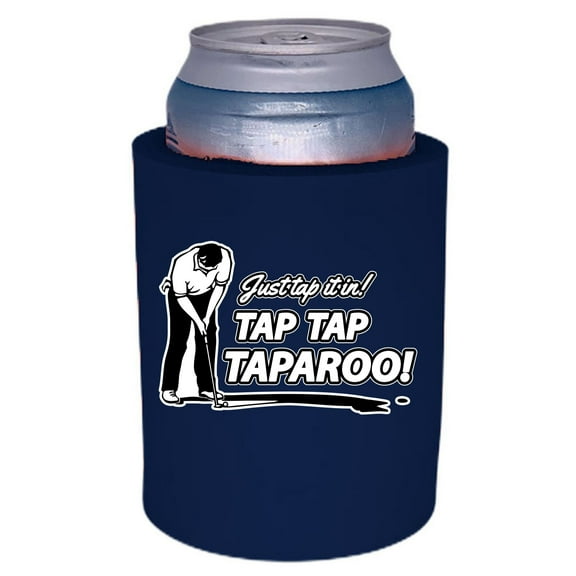 Just Tap It In Taparoo Golf Thick Foam Old School Can Coolie (Navy Blue)