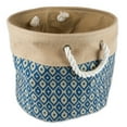 thumbnail image 1 of Papelera de arpillera DII Ikat azul redonda mediana Design Imports CAMZ36059, 1 of 2