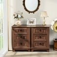 thumbnail image 3 of 18" Farmhouse Nightstand, Side Table with 3 Large Drawers, Joaxswe Bedside End Table, Night Stand for Bedroom, Brown, 3 of 8