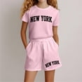 thumbnail image 2 of Aihuaihua Girls Outfits Size 7 Graphic Print T Shirt Top and Shorts Pants Set Crew Neck Everyday Shorts 2pcs Clothing Set Outdoor Casual Clothes, 2 of 4